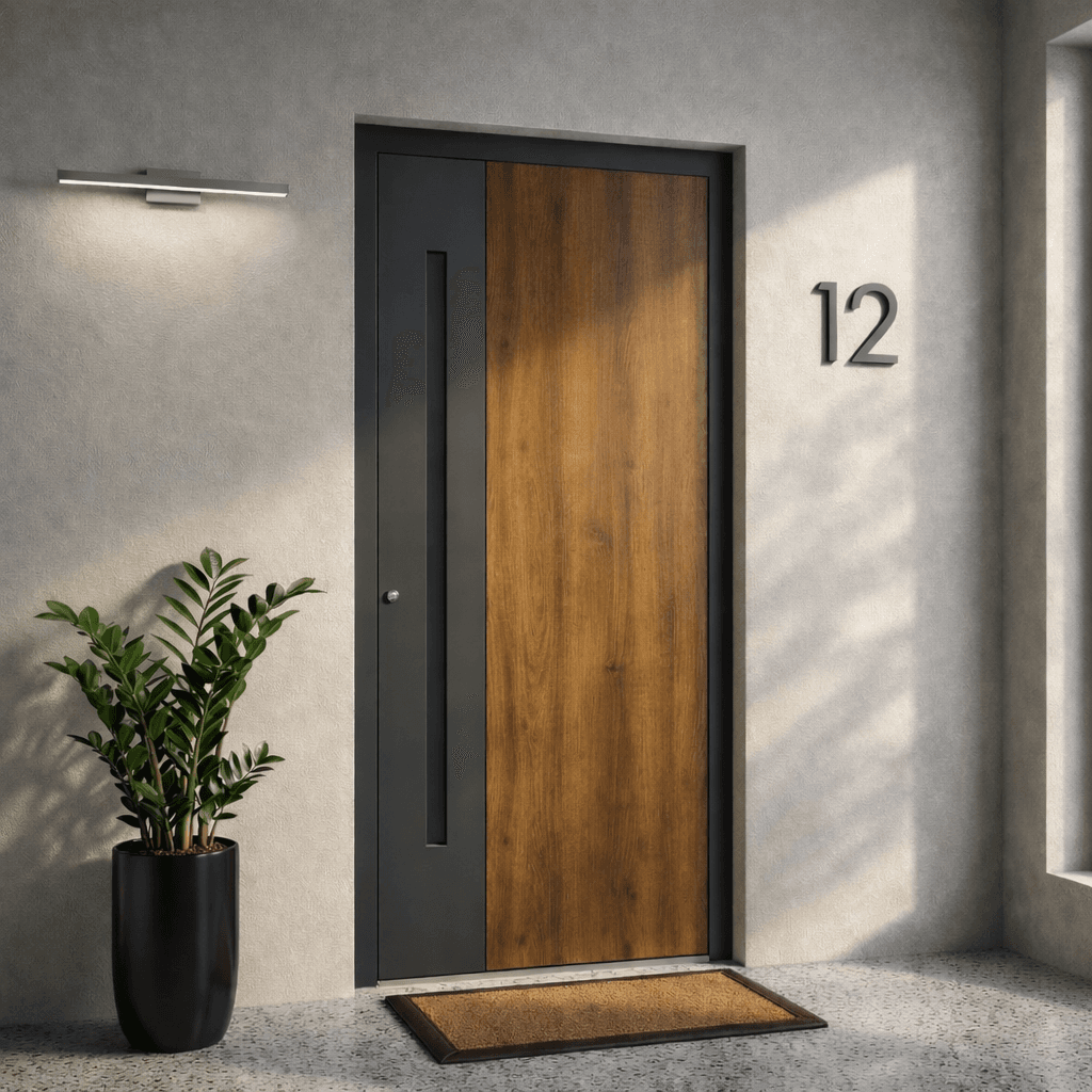 Linea L-112 — dvobarvna vrata z vertikalnim poudarkom